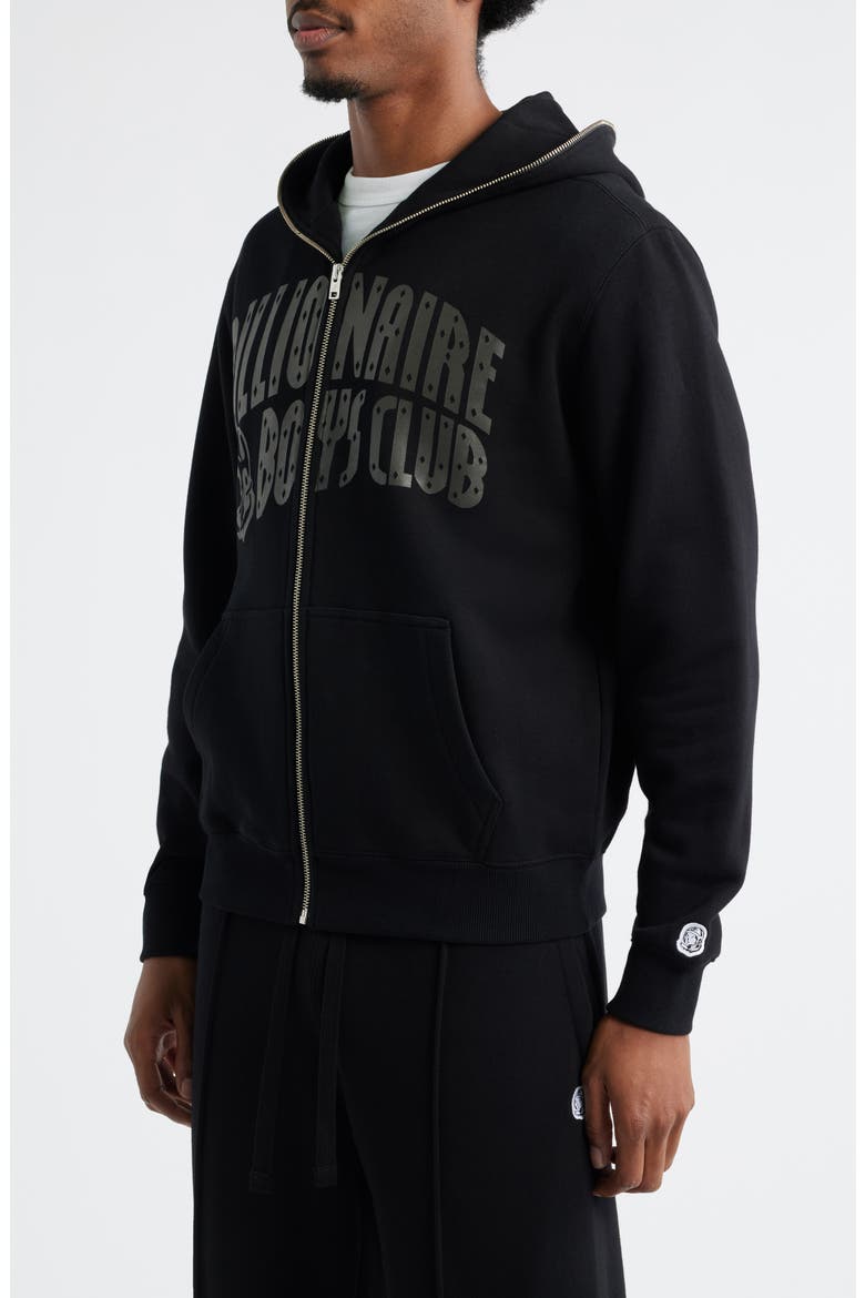 Curve Graphic Zip Hoodie, Alternate, color, BLACK