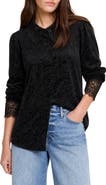 BY DESIGN Vetiver Burnout Floral Shirt