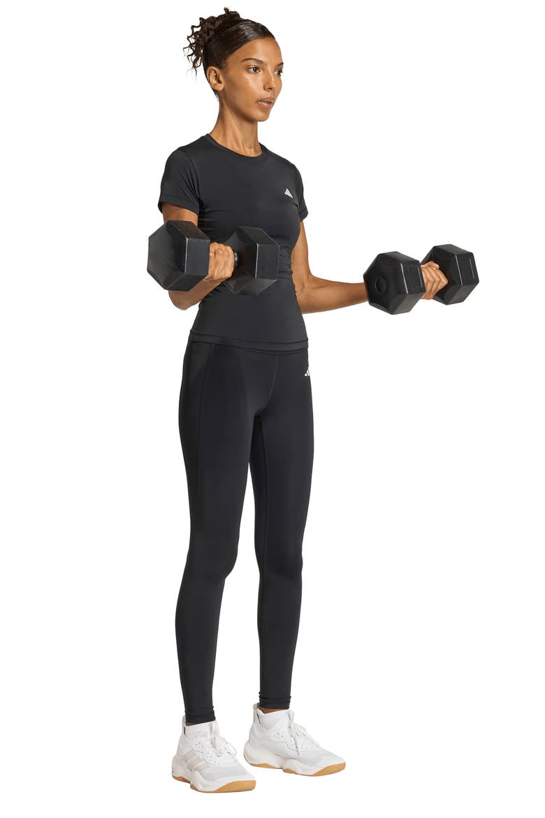 Power Essentials Workout Contour T-Shirt, Alternate, color, BLACK