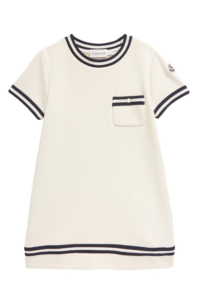 Moncler Kids' Stripe Trim Shift Dress, Main, color, 