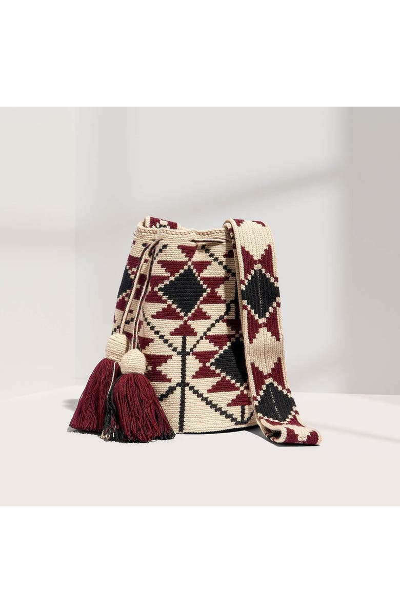 One Thread Collective Girasol Bag, Main, color, Beige + Burgundy