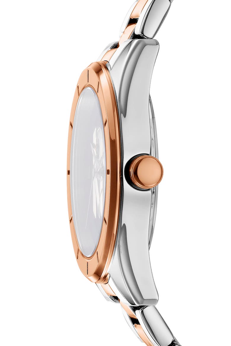 Two Tone Quartz Bracelet Watch, 34mm, Alternate, color, TWO TONE SILVER AND ROSE GOLD