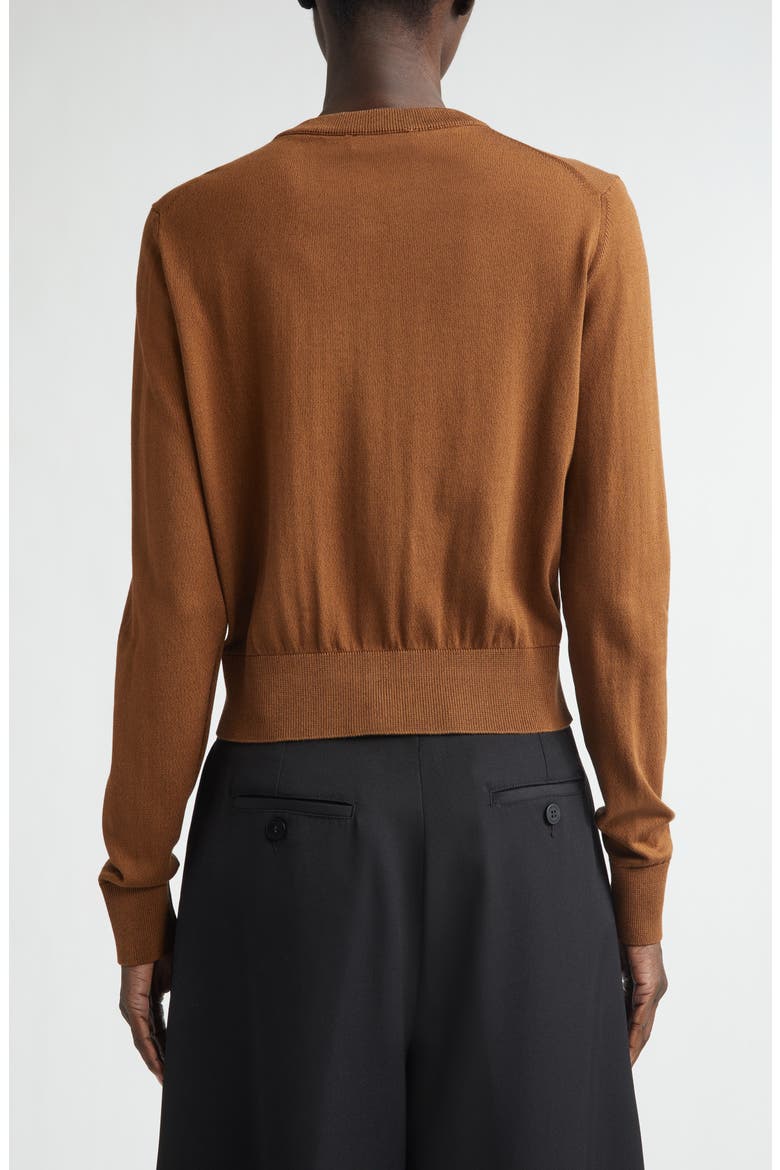 Maddox Cotton & Silk Cardigan, Alternate, color, TOFFEE