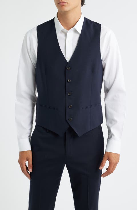 Owen Five-Button Stretch Wool Vest (Regular & Big)