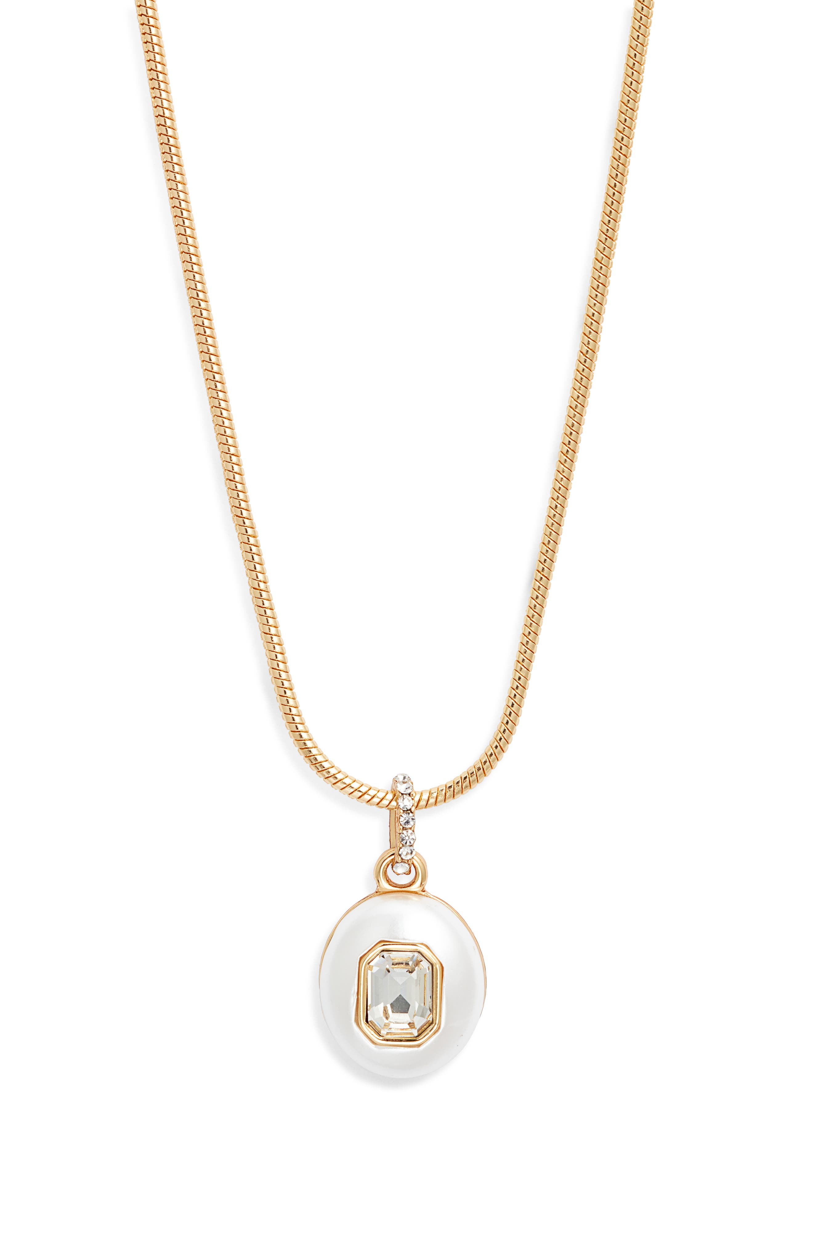Nordstrom Crystal Inlay Oval Pendant Necklace (Women) | Nordstromrack