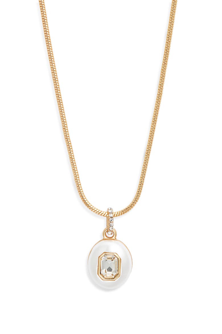 Crystal Inlay Oval Pendant Necklace (Women) | Nordstromrack