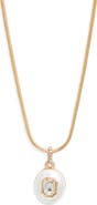 Nordstrom Crystal Inlay Oval Pendant Necklace