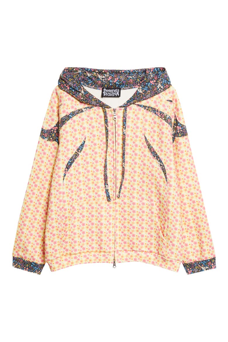 Mixed Floral Print Full Zip Hoodie, Alternate, color, PINK/ CREAM FLOWER