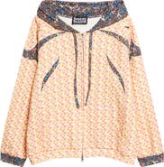 Paolina Russo Mixed Floral Print Full Zip Hoodie