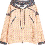 Paolina Russo Mixed Floral Print Full Zip Hoodie