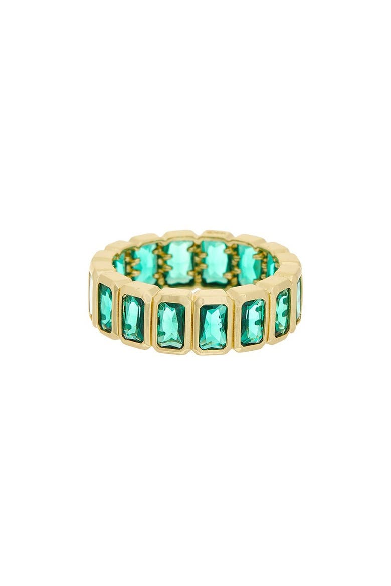 Bezel Set Topaz Eternity Band Ring, Main, color, GREEN/GOLD
