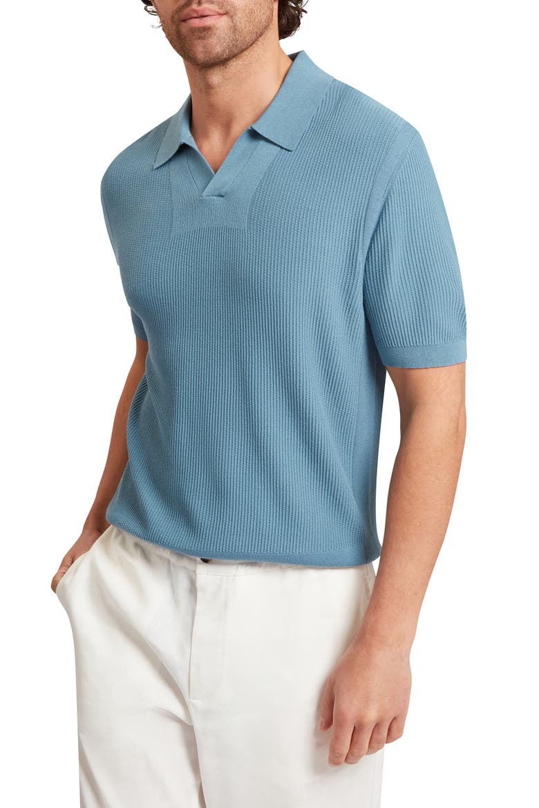 Aindrea Johnny Collar Polo, Main, color, SKY-BLUE