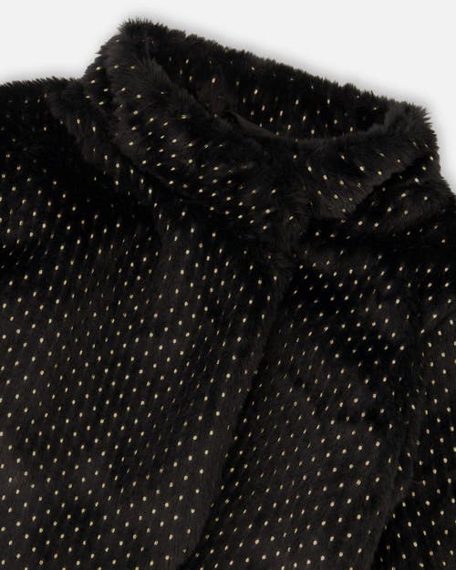 Deux Par Deux Fake Fur Short Jacket In Black