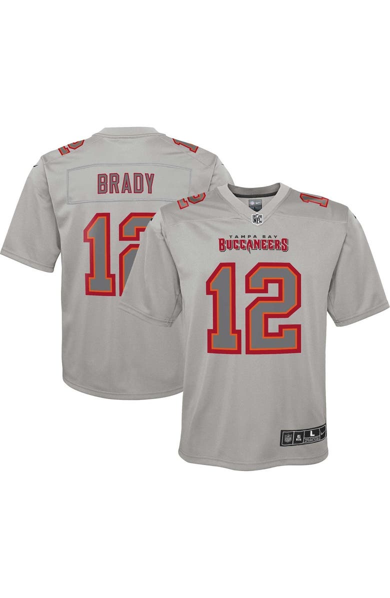 Nike Youth Nike Tom Brady Gray Tampa Bay Buccaneers Atmosphere Game Jersey, Main, color, 