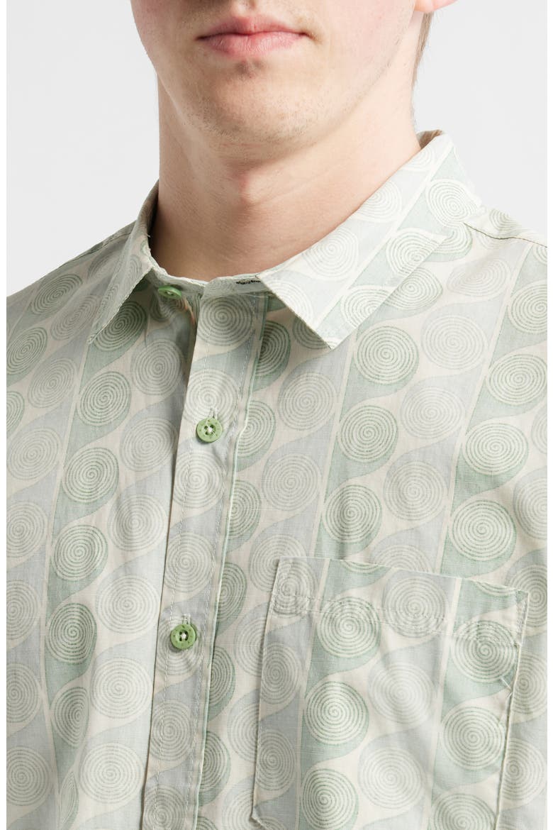 Yardy Short Sleeve Button-Up Shirt, Alternate, color, LEAF GREEN