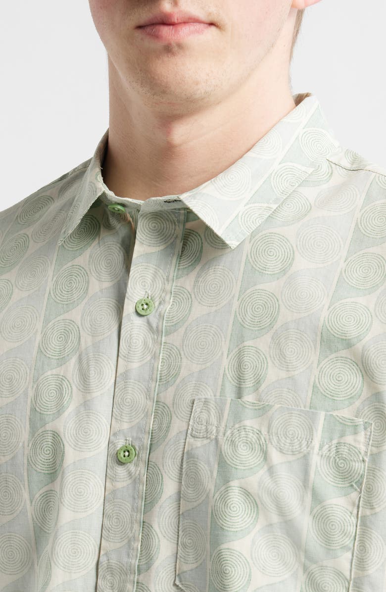 Rip Curl Yardy Short Sleeve Button-Up Shirt, Alternate, color, Leaf Green