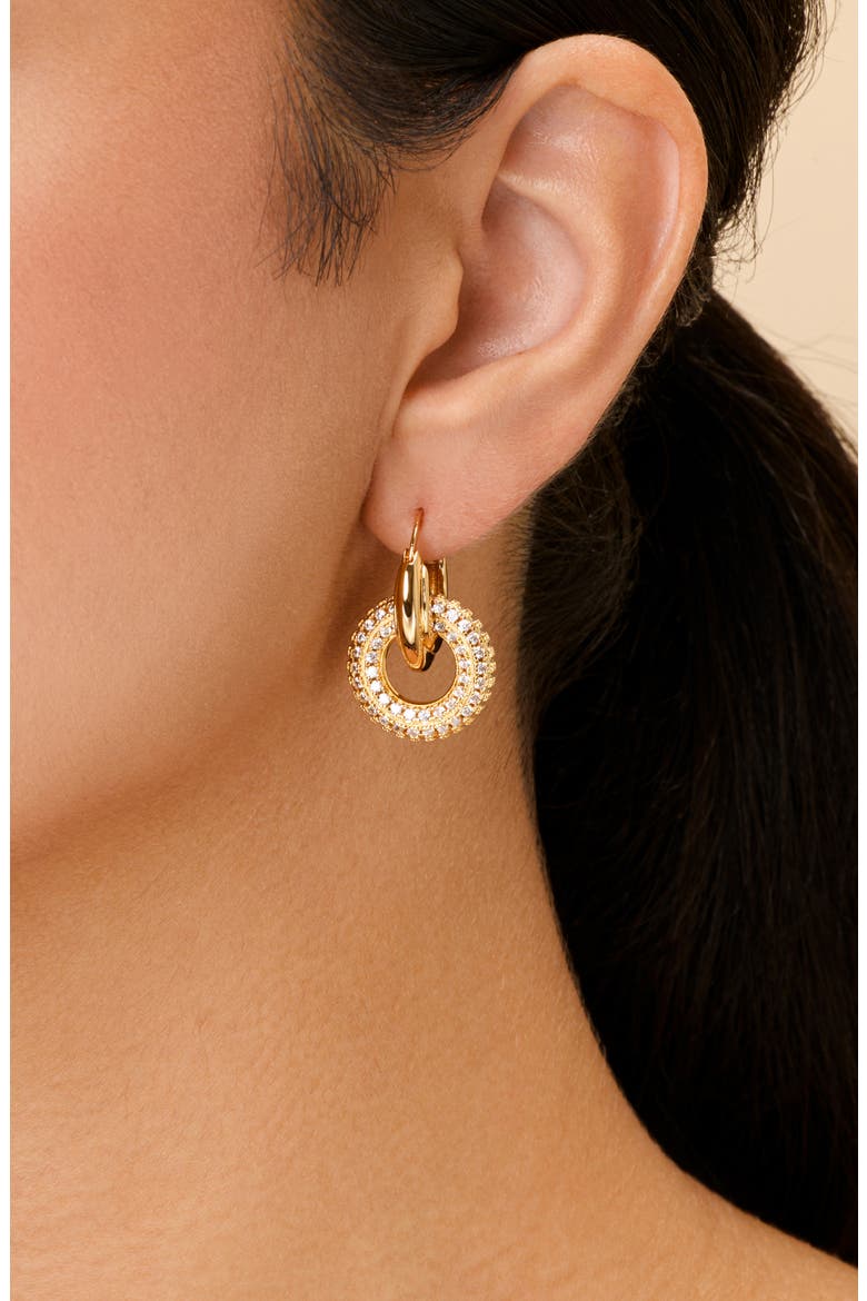 Hunter CZ Interlocking Circle Drop Earrings, Alternate, color, GOLD