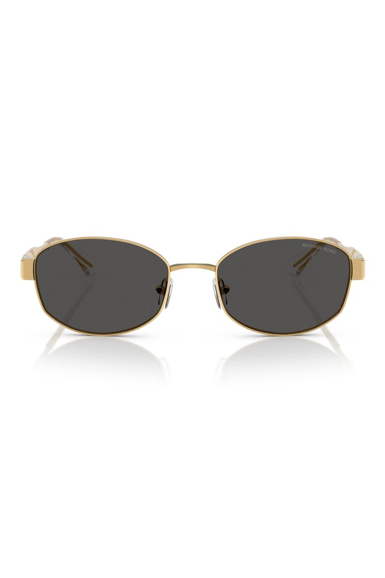 56mm Oval Sunglasses, Main, color, DARK GREY/ GOLD
