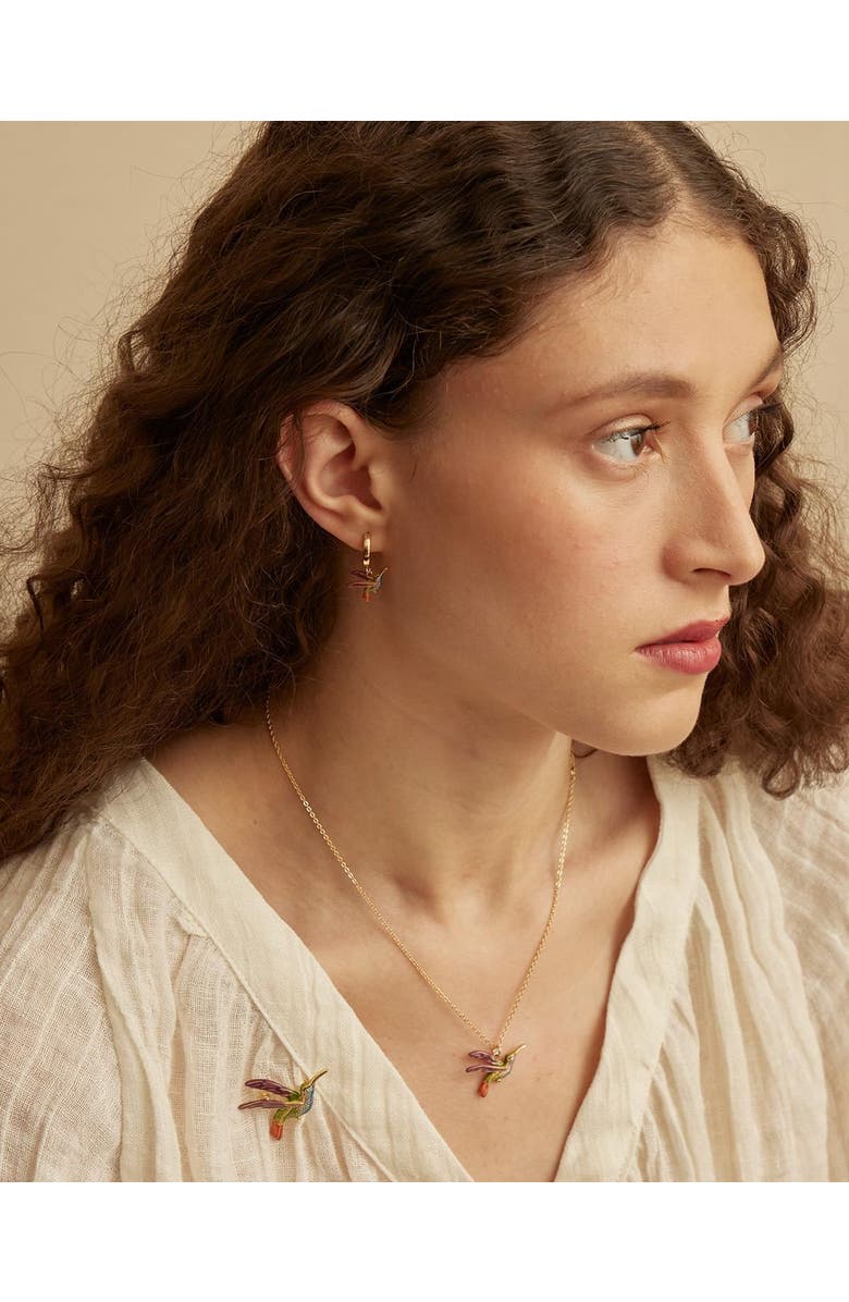 Fable England Hummingbird Pendant Necklace, Alternate, color, Multi & Gold