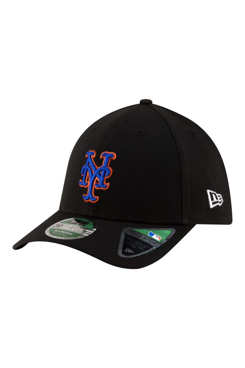 Men's New Era  Black New York Mets Alternate Player Replica 39THIRTY M-Crown Flex Hat, Main, color, Black