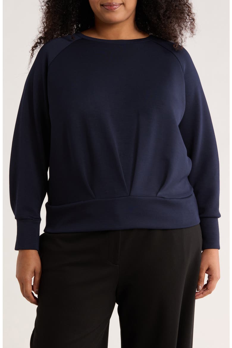 Long Sleeve Scuba Knit Top, Main, color, FOREVER NAVY