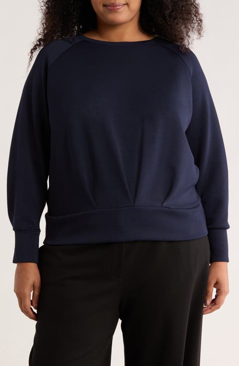 Long Sleeve Scuba Knit Top (Plus)
