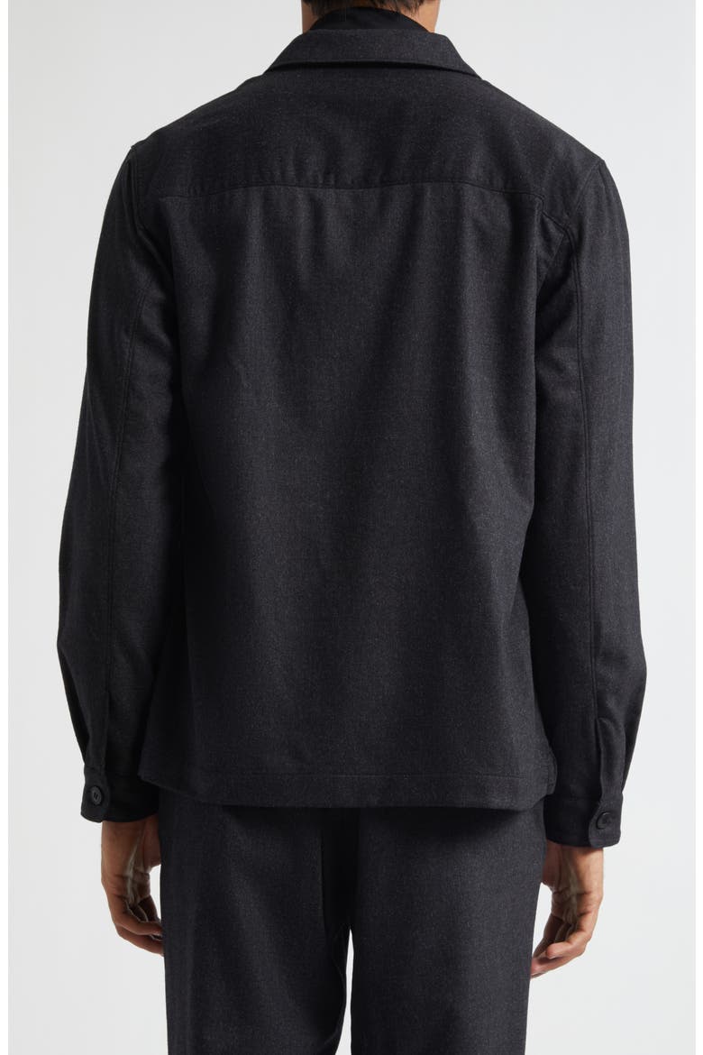 Stretch Virgin Wool & Cashmere Flannel Overshirt, Alternate, color, CHARCOAL MELANGE