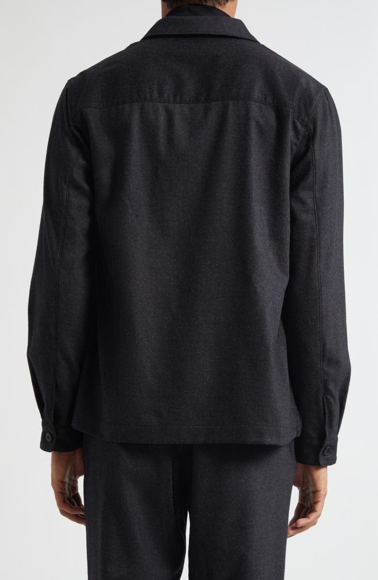Sunspel Stretch Virgin Wool
Cashmere Flannel Overshirt, Alternate, color, Charcoal Melange