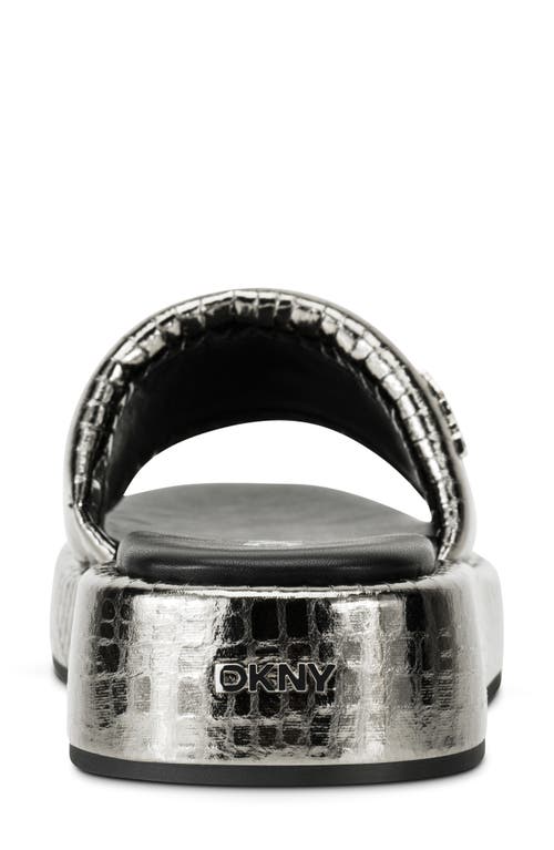 Dkny Lachine Platform Slide Sandal In Nickel