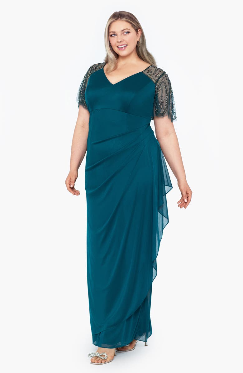 Xscape Evenings Xscape Embellished Chiffon Column Gown, Alternate, color, 