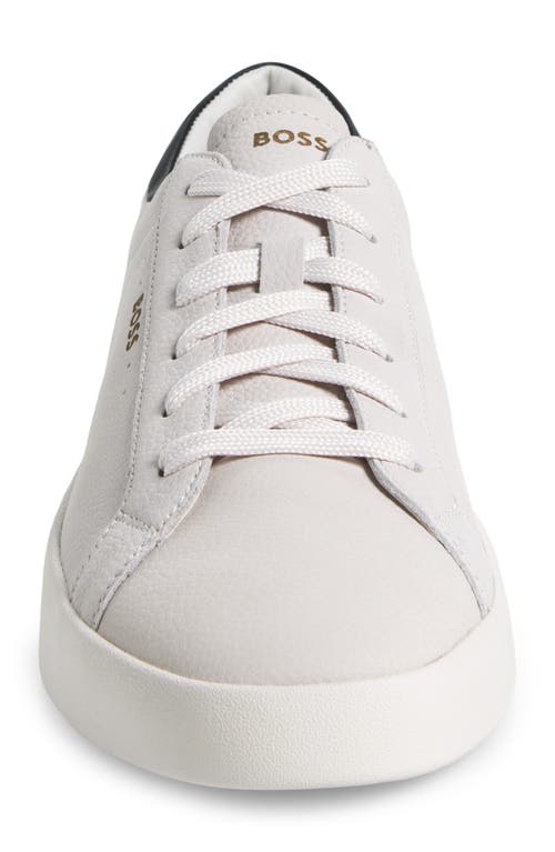 Hugo Boss Boss Belwar Low Top Pebbled Leather Sneaker In Multi