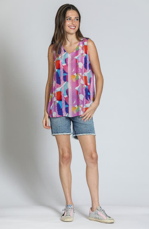 Apny Print V-neck Tank In Multi