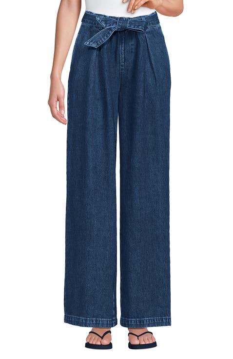 High Ridge Twill Pull On Pleated Wide Leg Pants