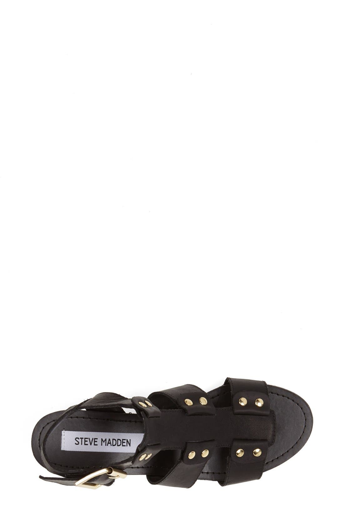 'Neviss' Sandal, Alternate, color, BLACK LEATHER