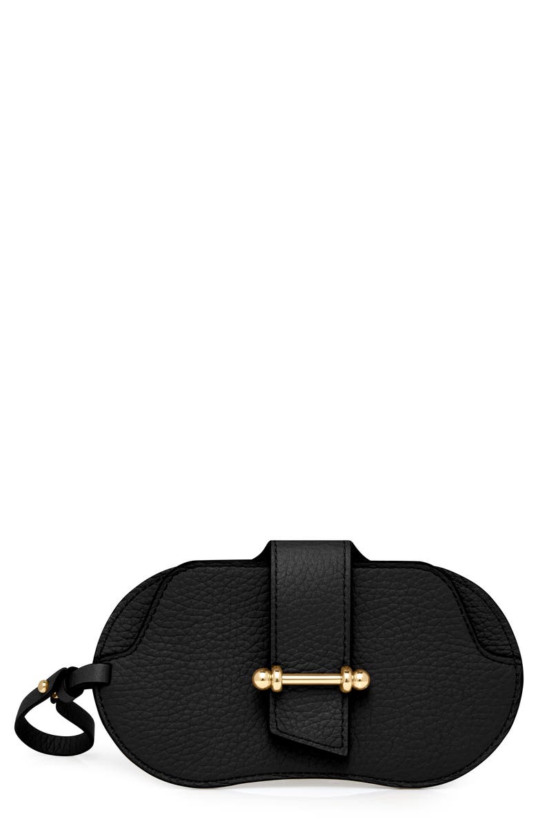 Strathberry Multrees Leather Glasses Case, Main, color, Black