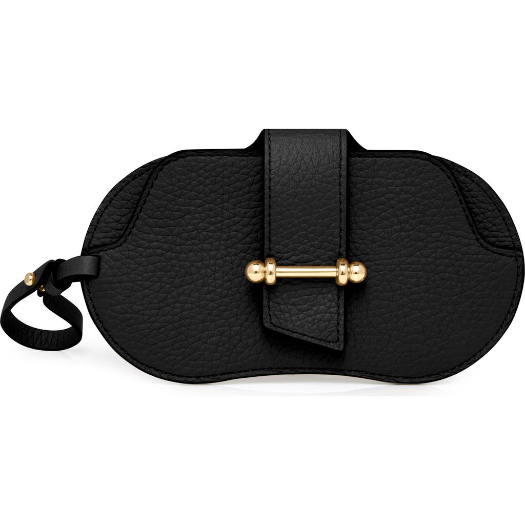Strathberry Multrees Leather Glasses Case In Black