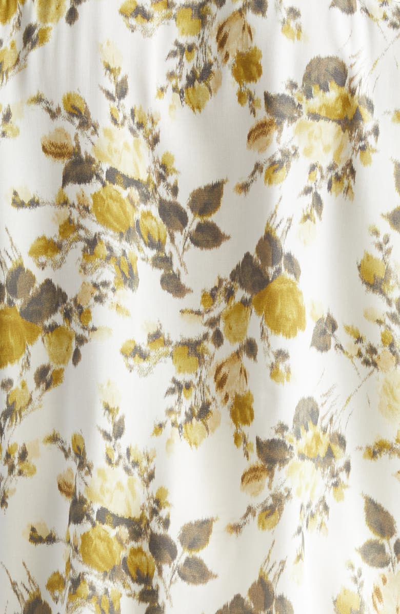 AMI PARIS Floral Print Camp Shirt, Alternate, color, Anis/ Ivoire