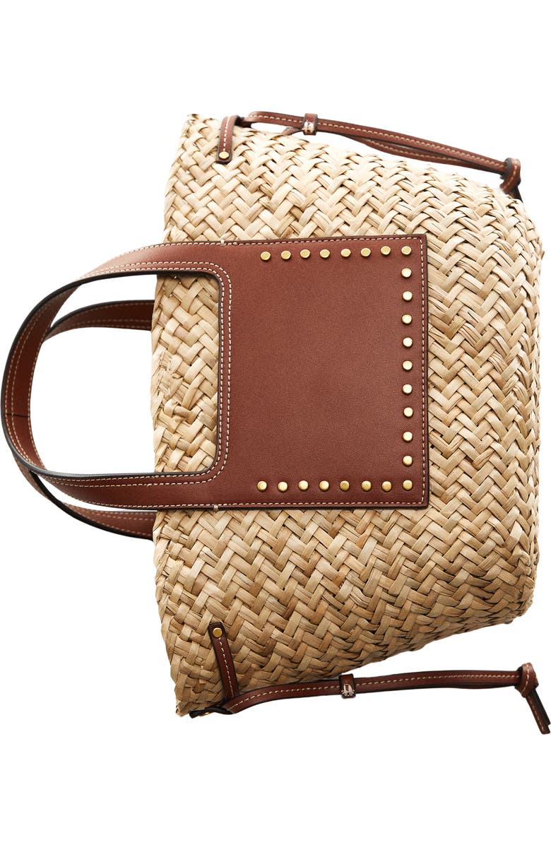 MANGO Taormina Straw Convertible Tote, Alternate, color,