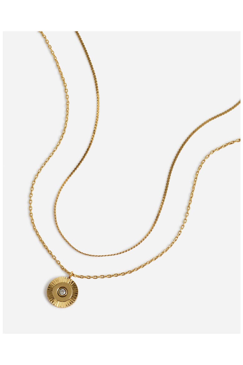 Set of 2 Coin Pendant Necklaces, Alternate, color, ANTIQUE GOLD