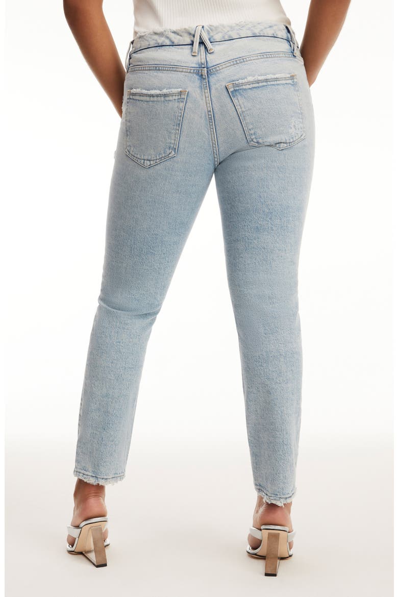 Good Classic Crossover Waist Straight Leg Jeans, Alternate, color, BLUE