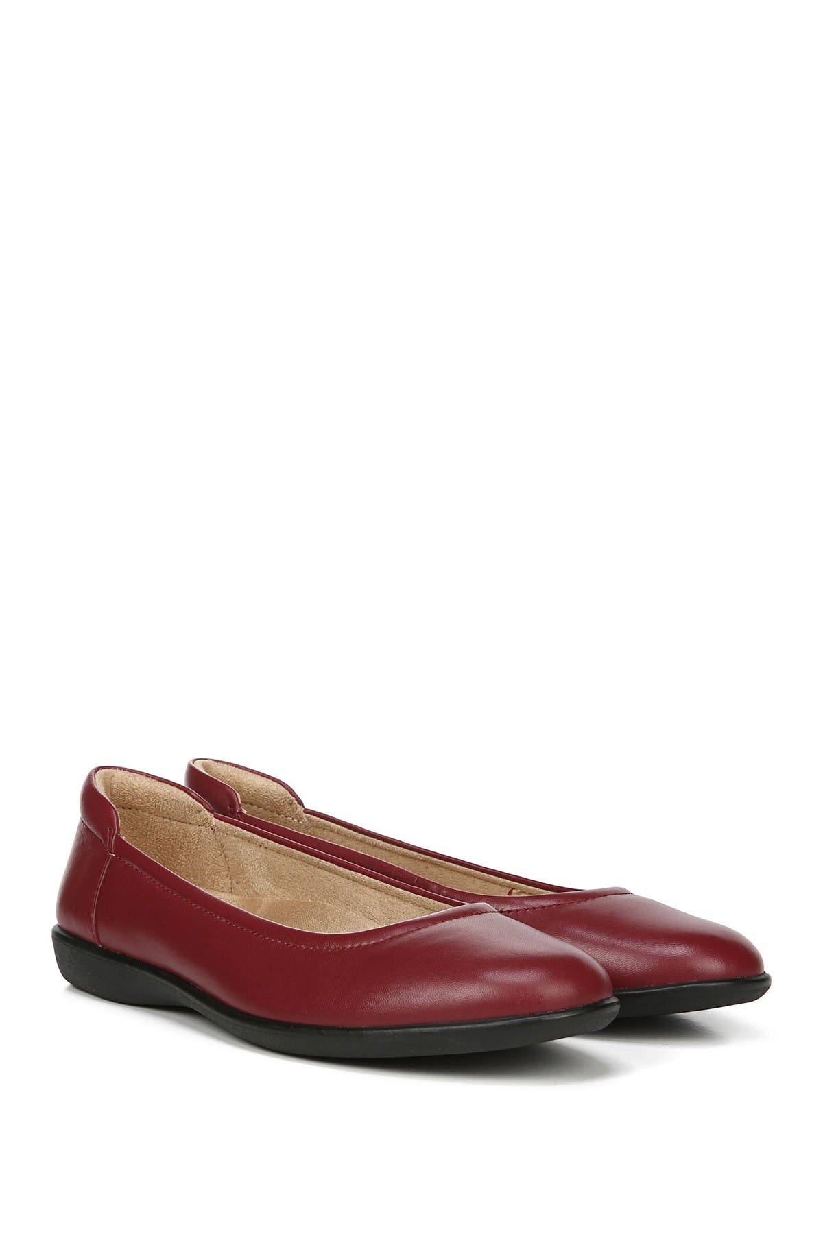Flexy Leather Flat - Wide Width Available, Alternate, color, RED