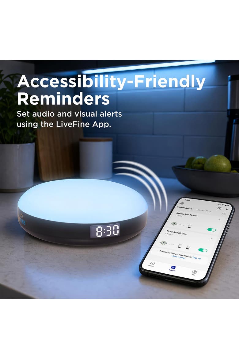 Multifunctional Ambient Light, Smart Medication Reminder, WiFi Clock, App Control & Audible Alarm, Alternate, color, Multicolor