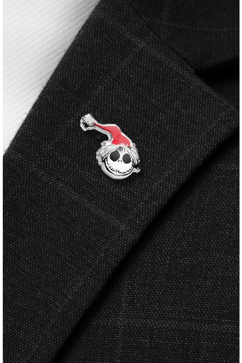 Holiday Jack Skellington Lapel Pin, Alternate, color, WHITE