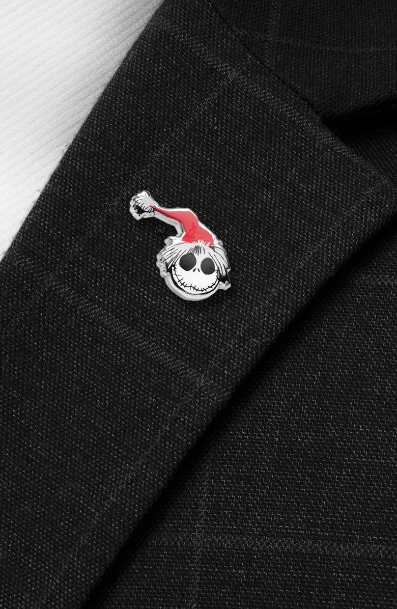 Cufflinks, Inc. Holiday Jack Skellington Lapel Pin, Alternate, color, White