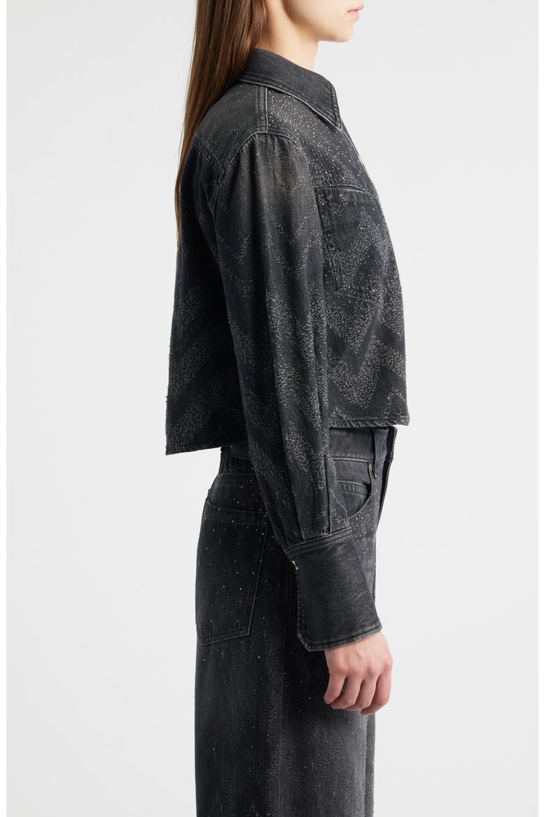 Crop Denim Jacket, Alternate, color, BLACK