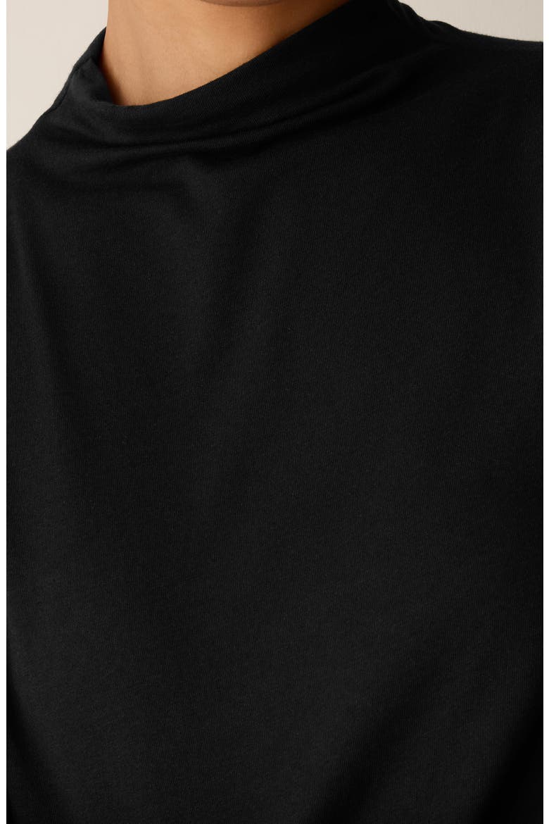 Funnel Neck Long Sleeve T-Shirt, Alternate, color, BLACK