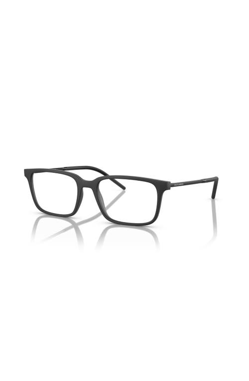 Dolce & Gabbana Dolce&gabbana 55mm Rectangle Optical Glasses In Black