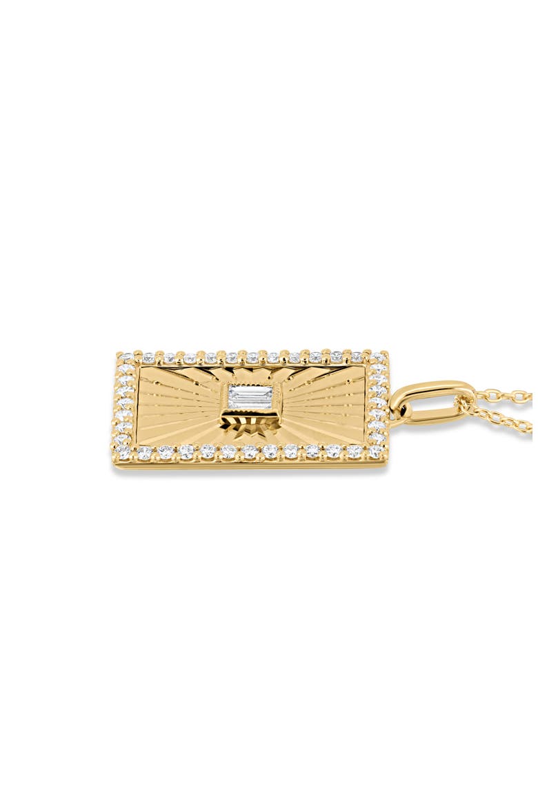 18K Gold Icon Diamond Rectangle Pendant Necklace, Alternate, color, 18K YELLOW GOLD/ DIAMOND