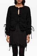 Bimba y Lola Ruched Tie Cardigan