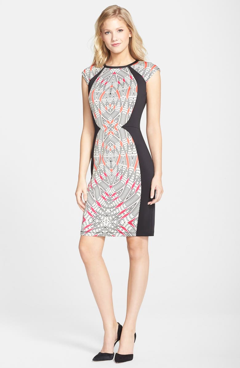 Maggy London Print Scuba Sheath Dress, Alternate, color,